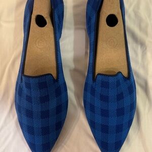 Rothy's Blue Flats Checkered Loafers Women’s US Size 11